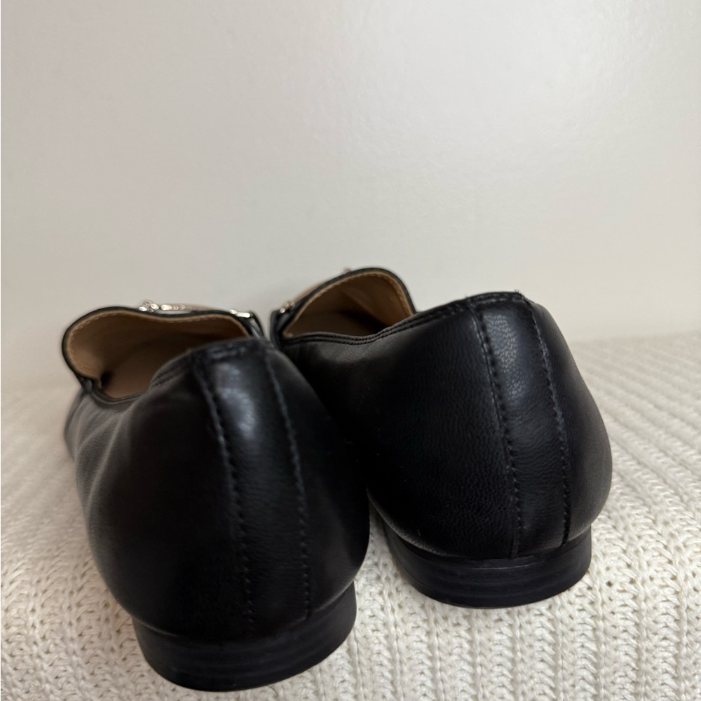Rachel Zoe Black Faux Leather Slip-On Loafers with silver  Bit Detail size 9.5 - Picture 7 of 12